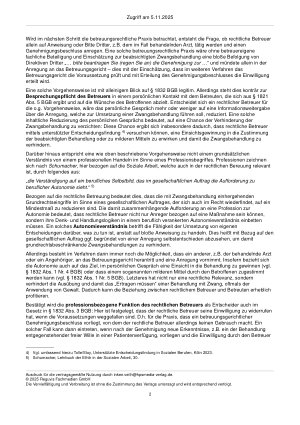 Vorschauseite 2: Die Zwangsbehandlung und die Beteiligung rechtlicher Betreuer in der Praxis – Teil 1