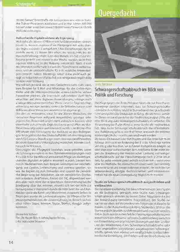 Vorschauseite 2: Schwangerschaftsabbruch im Blick von Politik und Forschung