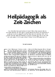 Vorschauseite 1: Heilpädagogik als Zeitzeichen