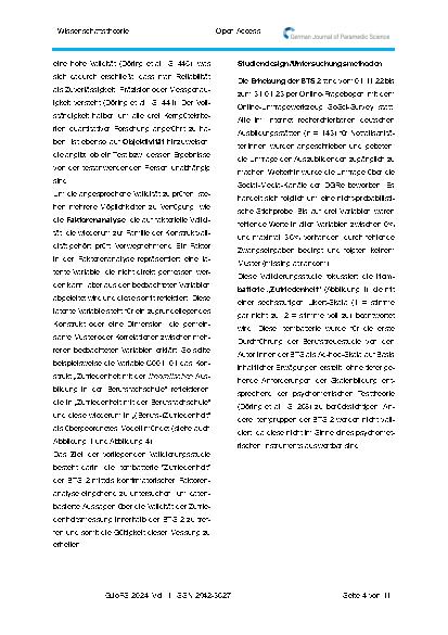 Vorschauseite 4: Faktoranalytische Validierung der zweiten Trendstudie zur Berufstreue bei angehenden Notfallsanitäter: innen
