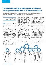 Vorschauseite 1: Bundesverband Betriebliches Gesundheitsmanagement (BBGM) e.V. verstärkt Vorstand