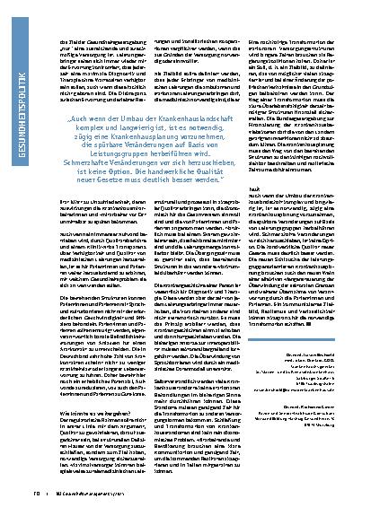 Vorschauseite 4: Das KHVVG – Alter Wein in neuen Schläuchen? Eine kritische Betrachtung von Leistungsgruppen, Vorhaltefinanzierung und Versorgungsebenen