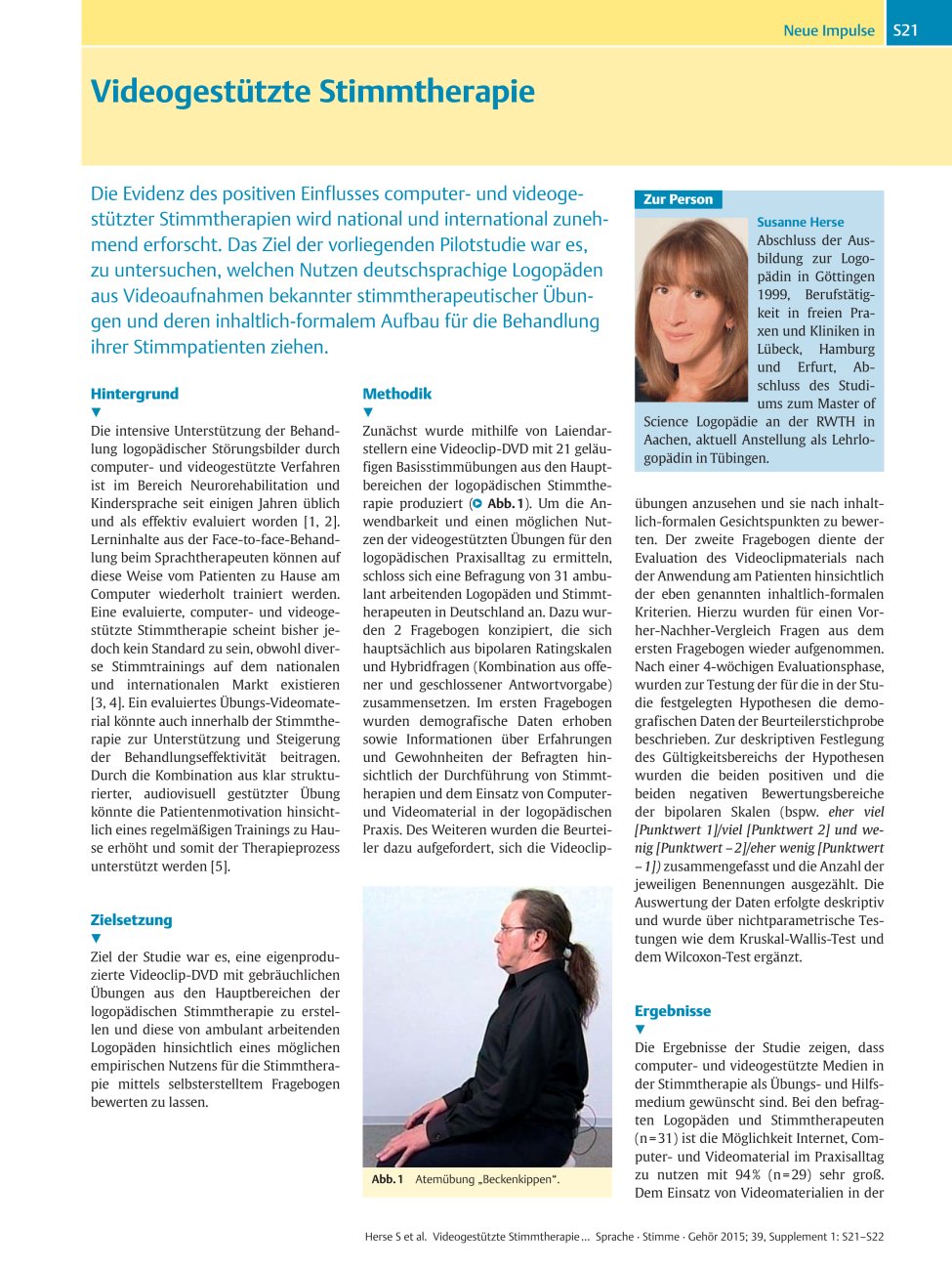 Vorschauseite 1: Videogestützte Stimmtherapie