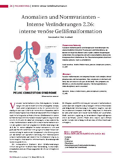 Vorschauseite 1: Anomalien und Normvarianten – Interne Veränderungen 2. 26: interne venöse Gefäßmalformation