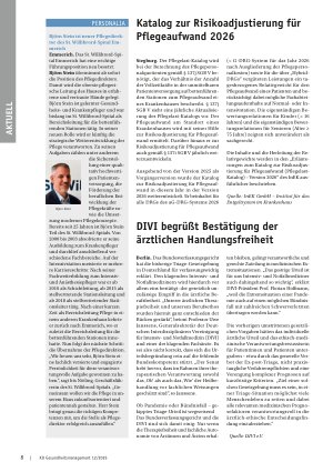 Vorschauseite 1: Katalog zur Risikoadjustierung für Pflegeaufwand 2026