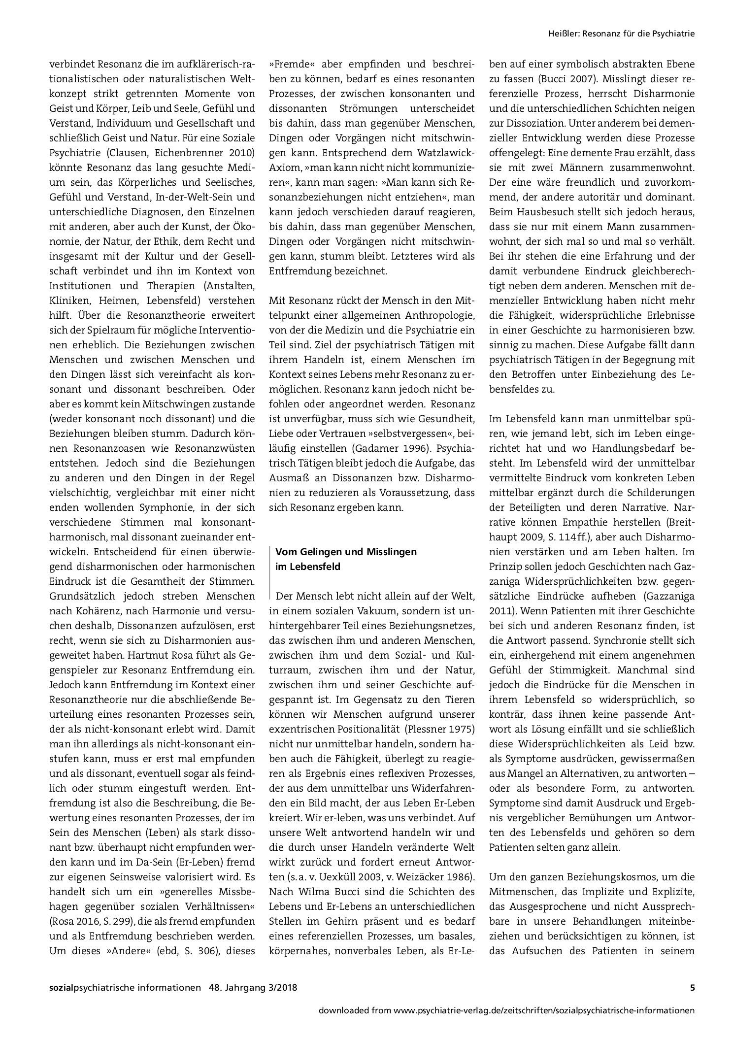 Vorschauseite 2: Resonanz für die Psychiatrie