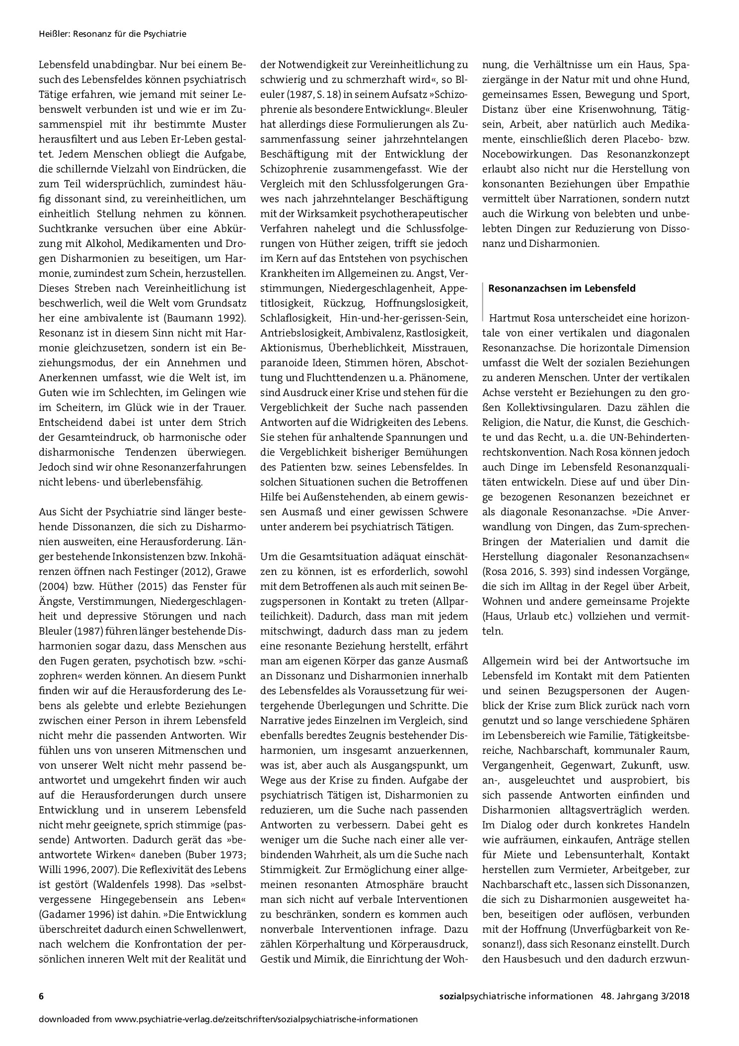 Vorschauseite 3: Resonanz für die Psychiatrie