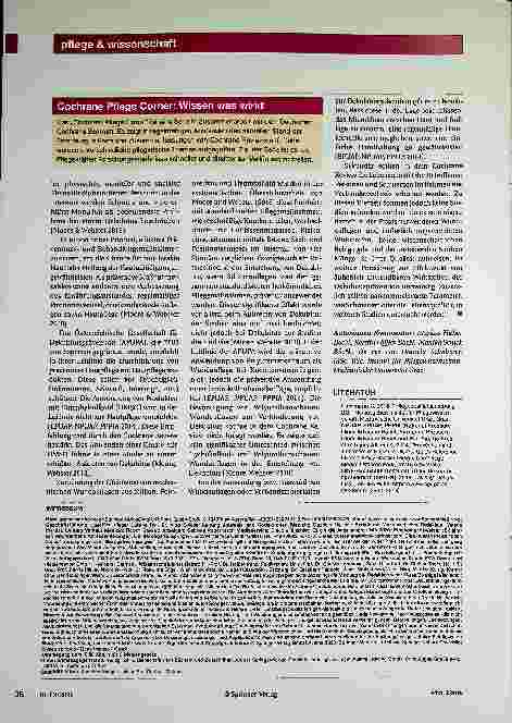 Vorschauseite 2: Cochrane Pflege Forum Wundauflagen und äußerlich anwendbare Wirkstoffe zur Dekubitusprophylaxe