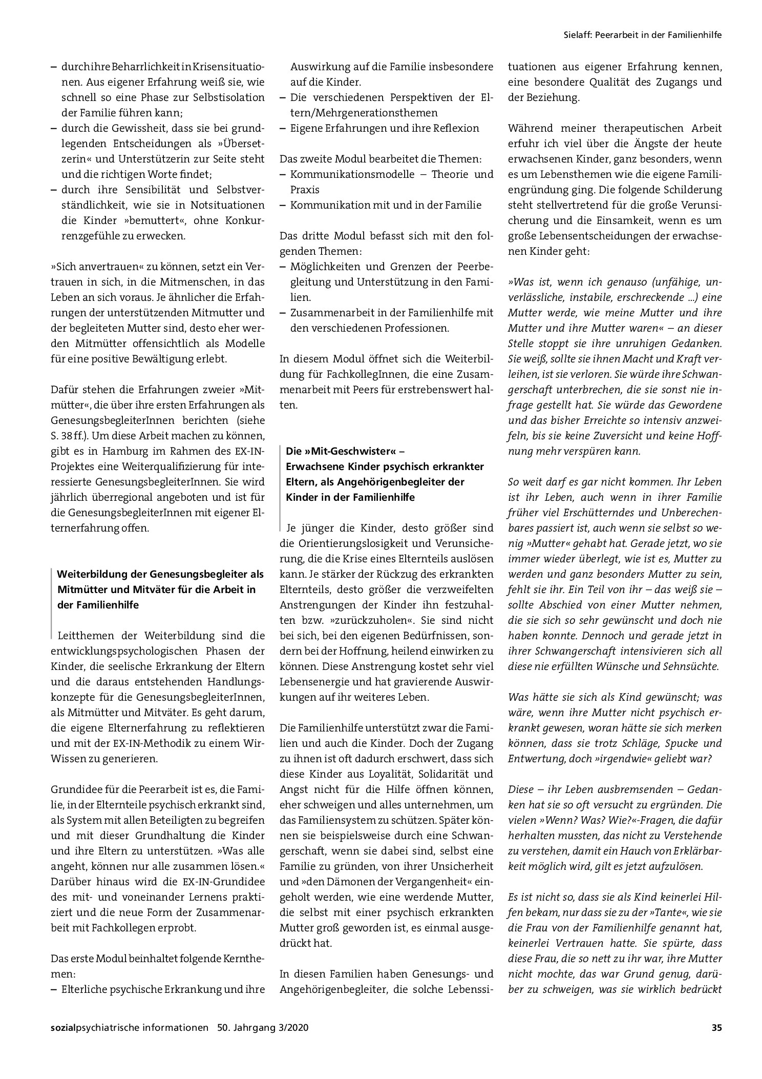Vorschauseite 3: Peerarbeit in der Familienhilfe. Konzept, Weiterbildung, erste Arbeitserfahrungen und ein Ausblick