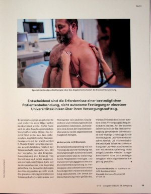 Vorschauseite 2: Krankenhausplanung bleibt staatliche Steuerungsaufgabe