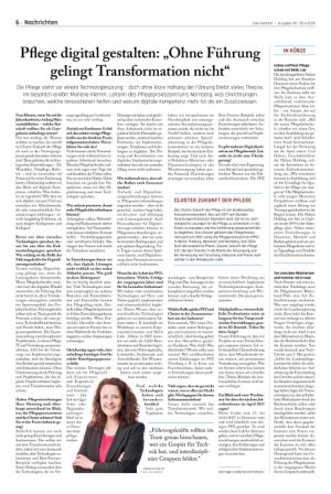 Vorschauseite 1: Pflege digital gestalten: „Ohne Führung gelingt Transformation nicht“