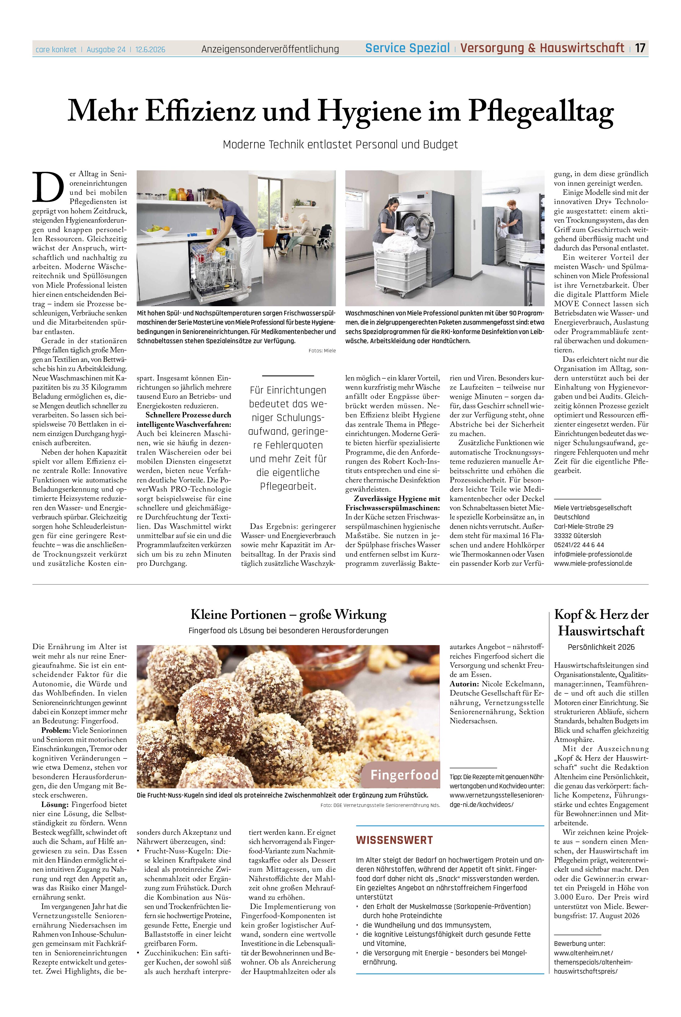 Vorschauseite 1: Mehr Effizienz und Hygiene im Pflegealltag