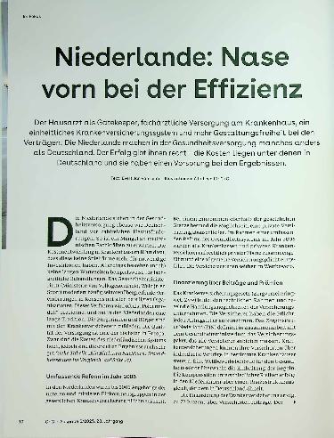 Vorschauseite 1: Niederlande: Nase vorn bei der Effizienz
