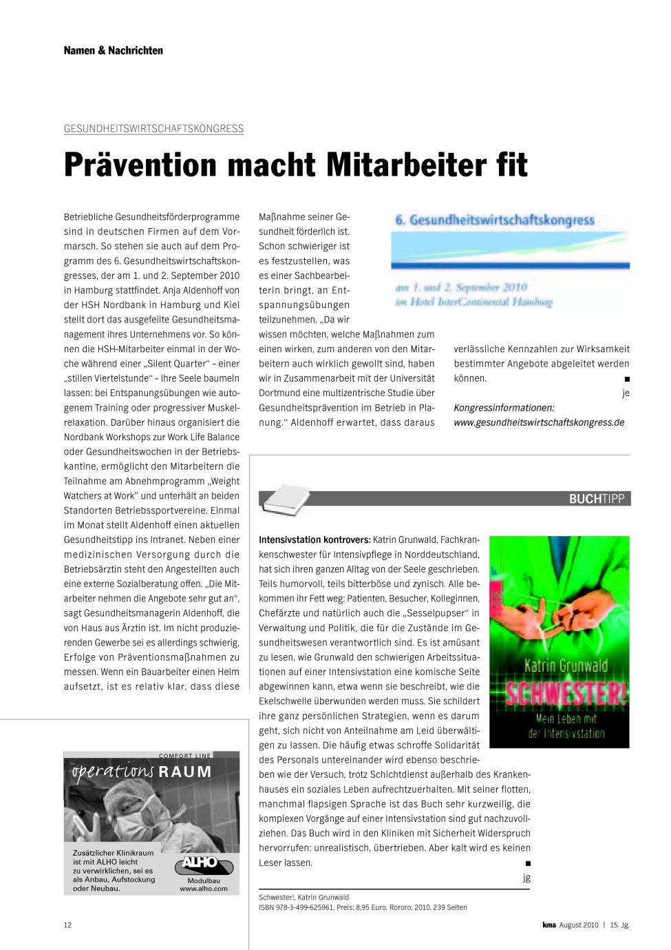 Vorschauseite 1: Prävention macht Mitarbeiter fit