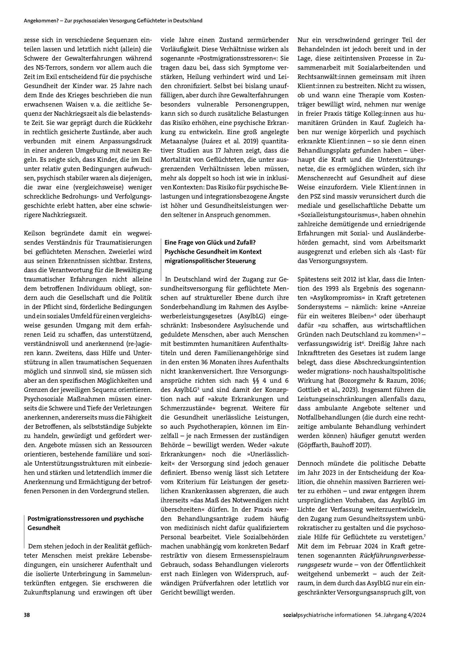 Vorschauseite 3: Parallelstruktur oder Innovation? Vierzig Jahre Psychosoziale Zentren für Geflüchtete – und was eine zukunftsfähige Versorgung jetzt braucht