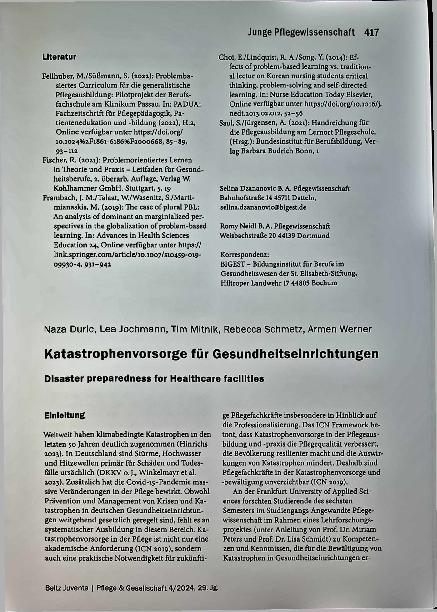 Vorschauseite 3: Problemorientiertes Lernen in der Generalistischen Pflegeausbildung - Möglichkeiten und Grenzen