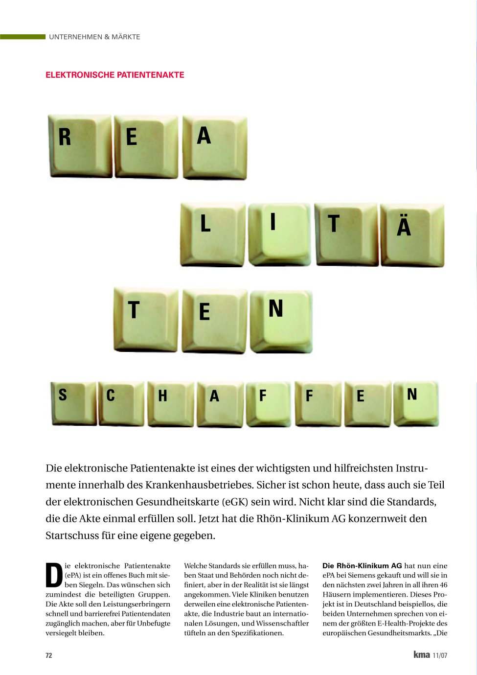 Vorschauseite 1: Realitäten schaffen