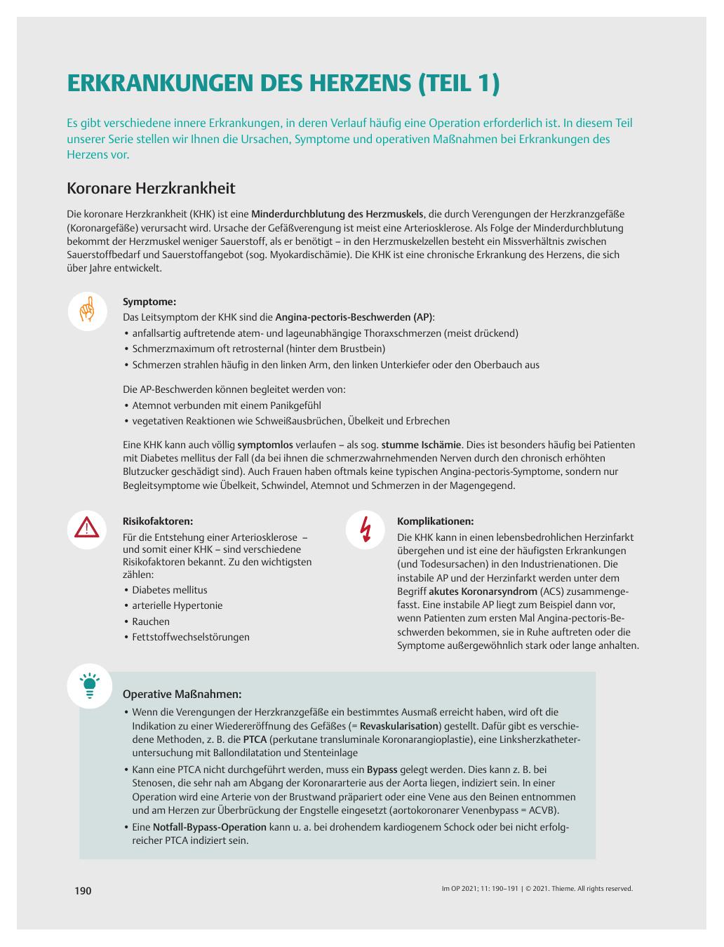 Vorschauseite 1: Erkrankungen des Herzens (Teil 1)
