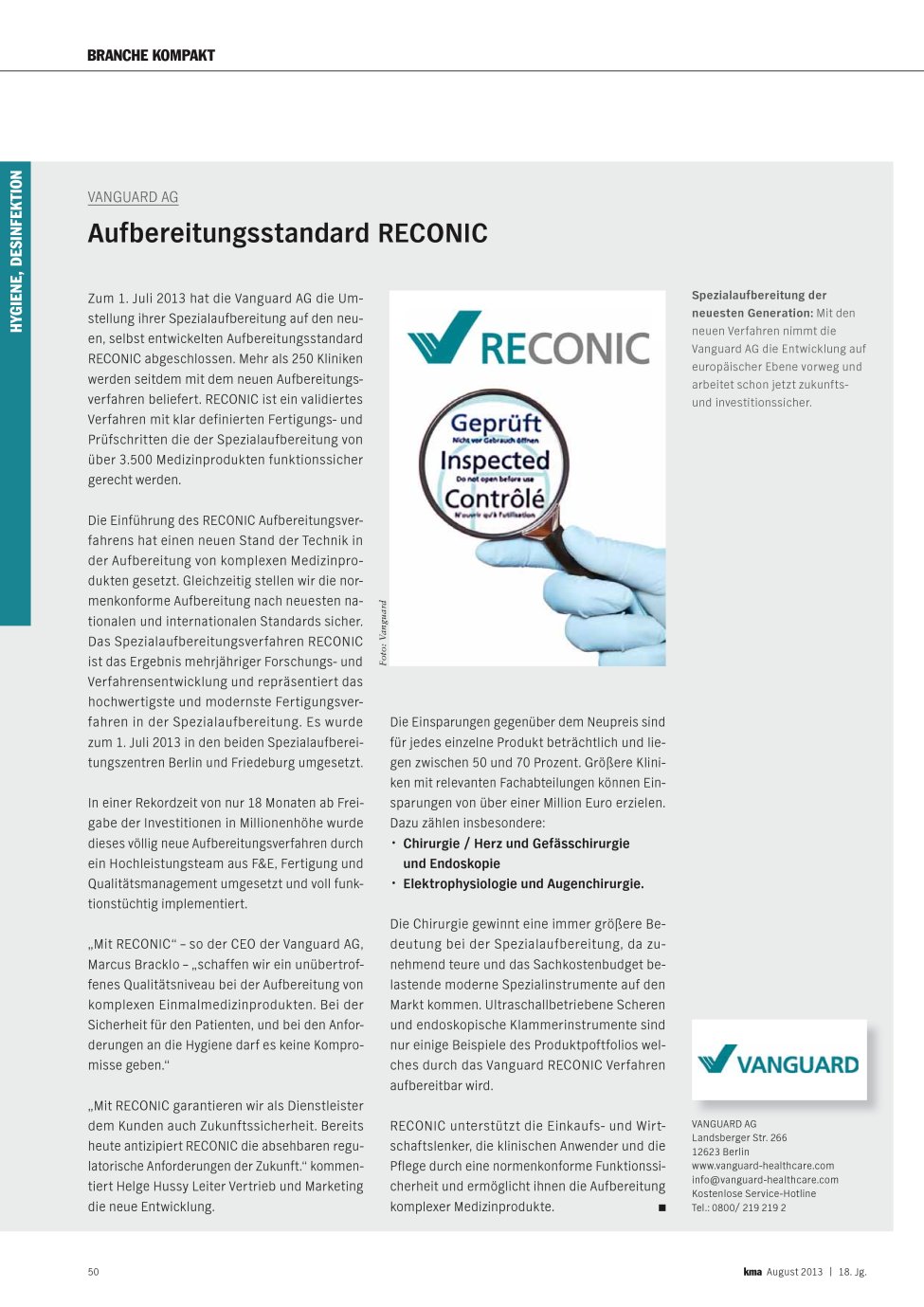 Vorschauseite 1: Aufbereitungsstandard RECONIC