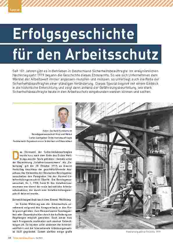 Vorschauseite 1: Erfolgsgeschichte für den Arbeitsschutz