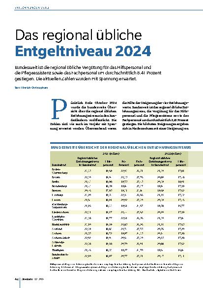 Vorschauseite 1: Das regional übliche Entgeltniveau 2024