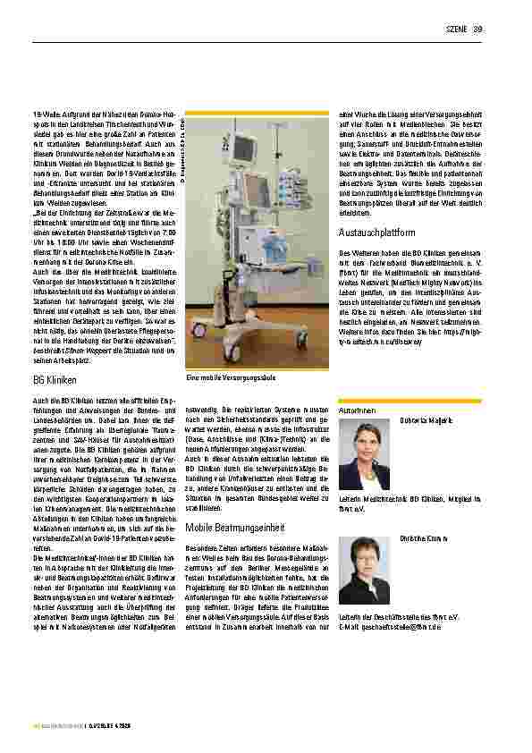 Vorschauseite 2: Medizintechnik während der Corona-Krise