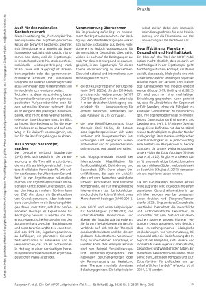 Vorschauseite 2: Bieten grundlegende Orientierung für ein planetares Gesundheitsverständnis Die fünf WFOT-Leitprinzipien (Teil 1)