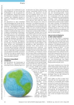 Vorschauseite 3: Bieten grundlegende Orientierung für ein planetares Gesundheitsverständnis Die fünf WFOT-Leitprinzipien (Teil 1)