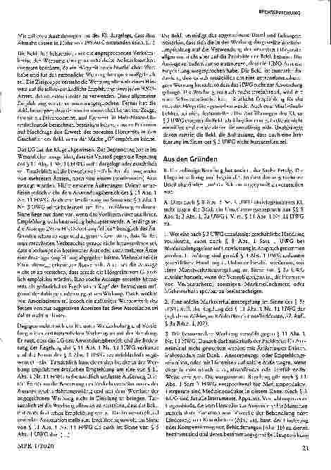 Vorschauseite 2: "Vom HNO-Arzt empfohlen" § 3 UWG 2004, § 3a UWG 2004, § 11 HWG