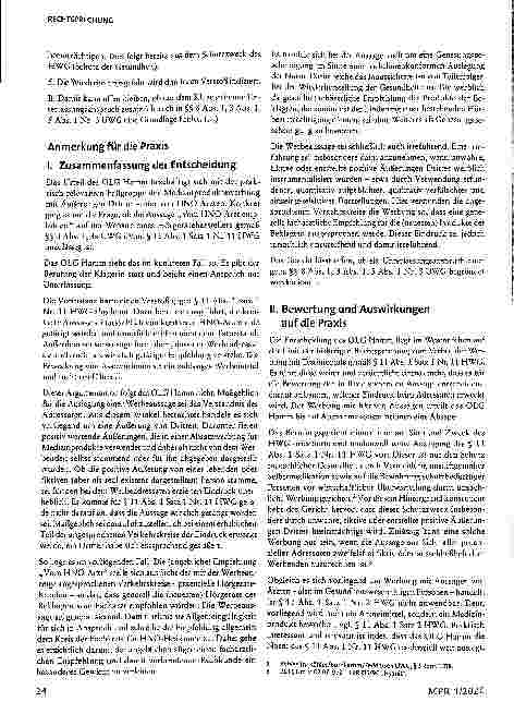 Vorschauseite 5: "Vom HNO-Arzt empfohlen" § 3 UWG 2004, § 3a UWG 2004, § 11 HWG