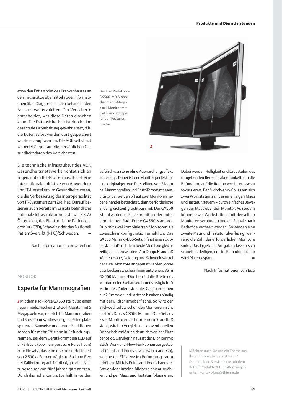 Vorschauseite 1: Monitor: Experte für Mammo grafien