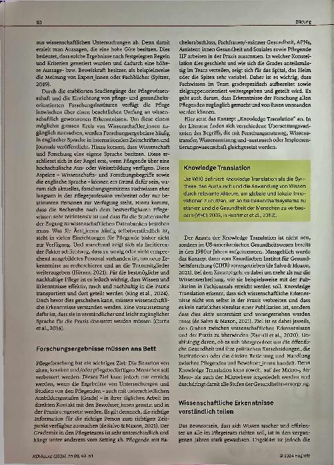 Vorschauseite 2: Wissen und Erkenntnisse in die Praxis bringen