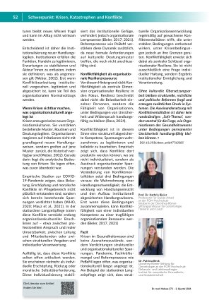 Vorschauseite 3: Krisen verstärken, was organisationskulturell angelegt ist. Konfliktmentalitäten und organisationale Resilienz im Gesundheitswesen