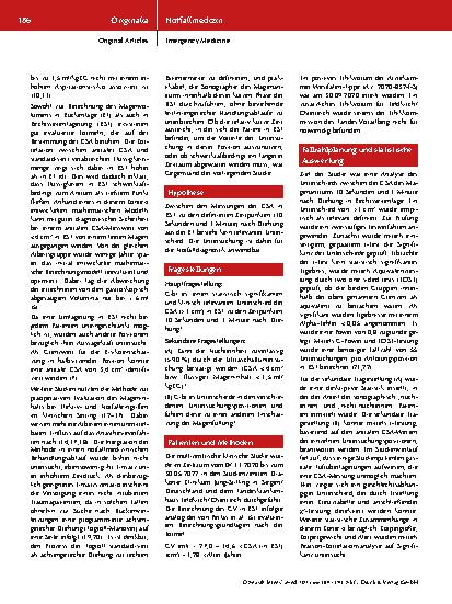 Vorschauseite 3: Ist die Evaluation des Magenvolumens mittels fokussierter Sonographie des Magenantrums auch in zeitkritischen Notfallsituationen realisierbar? Ergebnisse einer klinischen Studie