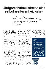 Vorschauseite 1: "Trägerschaften können sich selbst weiterentwickeln."