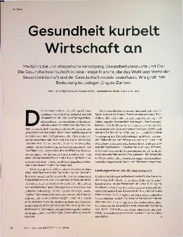 Vorschauseite 1: Gesundheit kurbelt Wirtschaft an.
