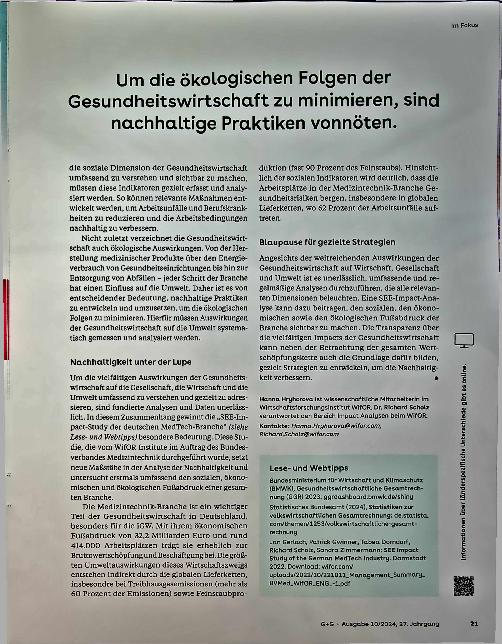 Vorschauseite 6: Gesundheit kurbelt Wirtschaft an.
