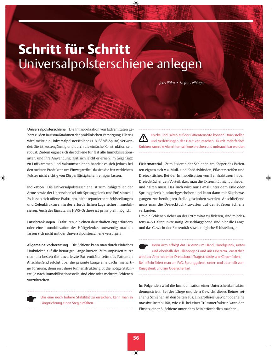 Vorschauseite 1: Schritt für Schritt ? Universalpolsterschiene anlegen