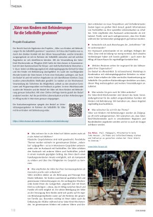 Vorschauseite 3: Klassische Gesprächskreise sind nicht gewünscht Angebote für Väter von Kindern mit Behinderung