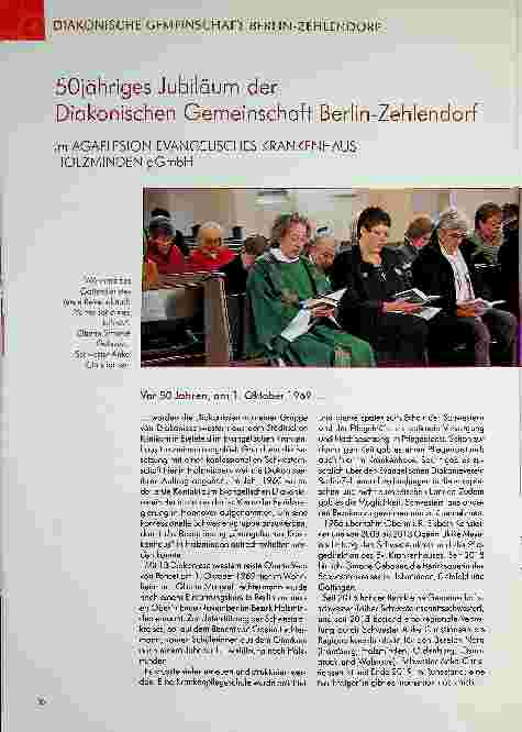 Vorschauseite 1: 50-jähriges Jubiläum der Diakonischen Gemeinschaft Berlin-Zehlendorf