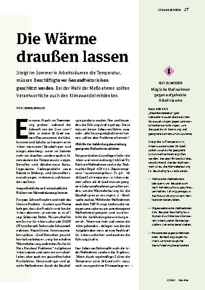 Vorschauseite 2: Die Wärme draußen lassen