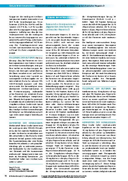 Vorschauseite 1: Bulevirtid in Kombination mit pegyliertem Interferon bei chronischer Hepatitis D