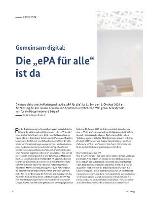 Vorschauseite 1: Gemeinsam digital: Die „ePA für alle“ ist da