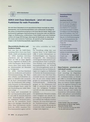 Vorschauseite 1: ADKA Unit-Dose-Datenbank - jetzt mit neuen Funktionen für mehr Praxisnähe