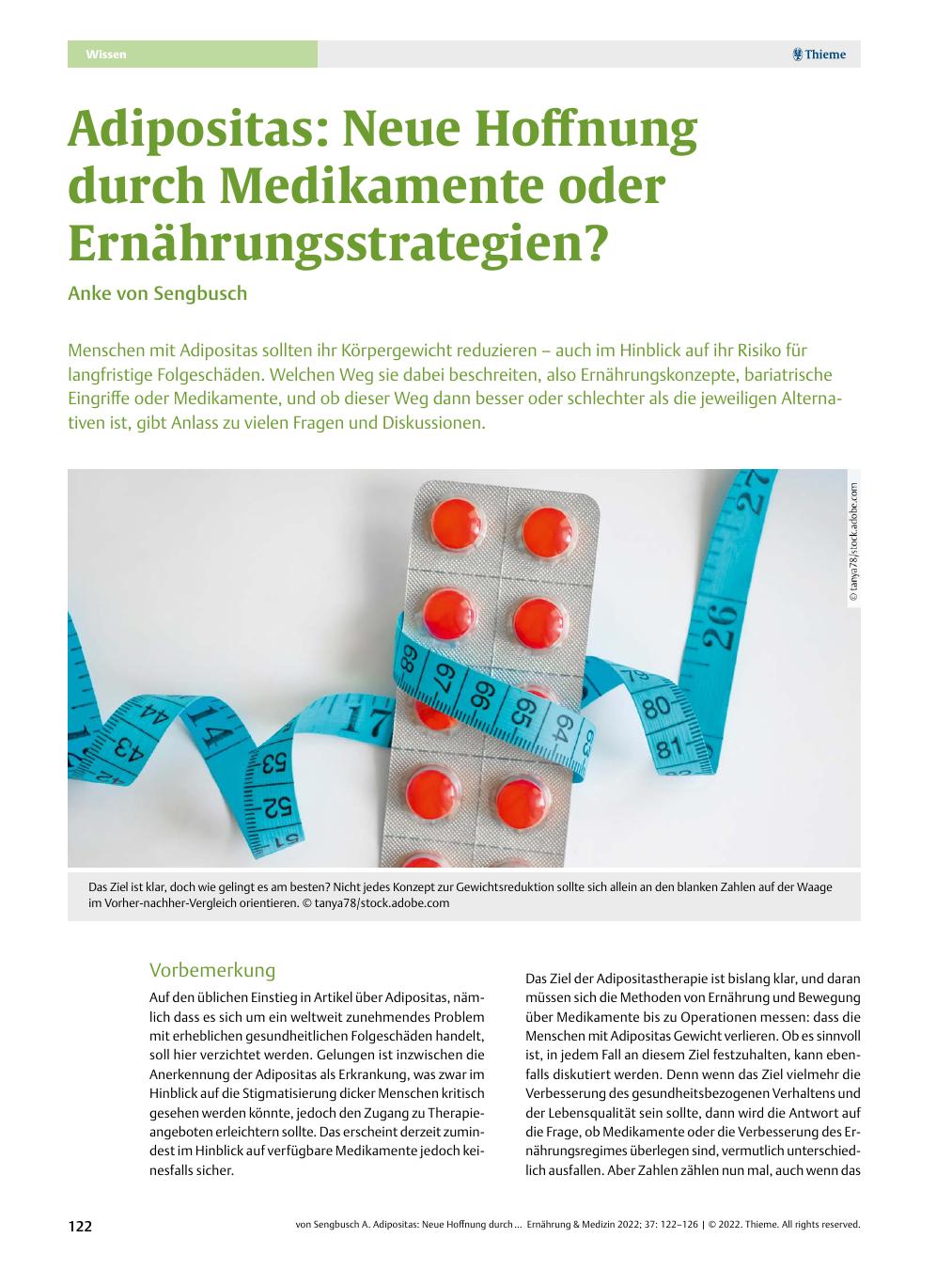 Vorschauseite 1: Adipositas: Neue Hoffnung durch Medikamente oder Ernährungsstrategien?