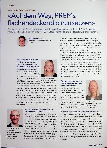 Vorschauseite 1: «Auf dem Weg, Prems flächendeckend einzusetzen»