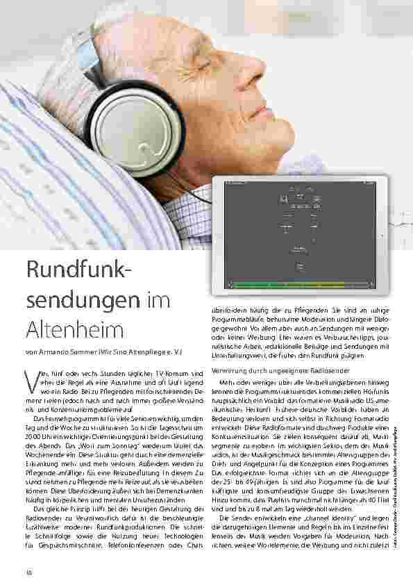 Vorschauseite 1: Rundfunksendungen im Altenheim