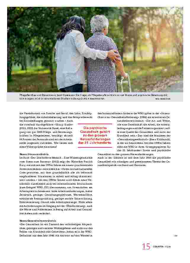 Vorschauseite 2: Studien und Hintergründe zum Thema Stress und psychische Gesundheit. Wie fatal sind die Folgen von Stress in den Pflegeberufen?