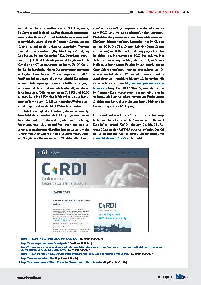 Vorschauseite 2: "Empowering the Research Communities"