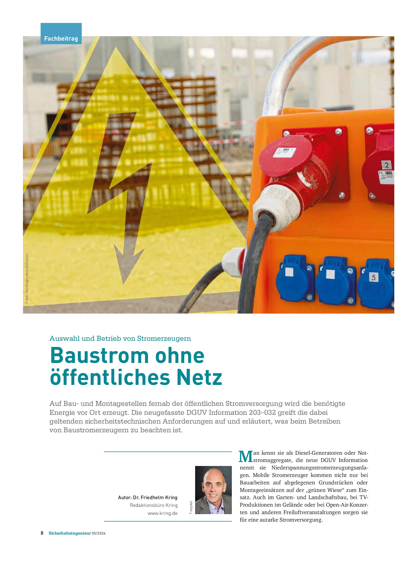 Vorschauseite 1: Baustrom ohne öffentliches Netz